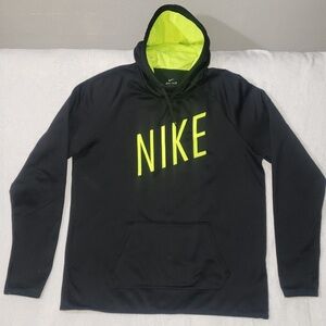 Woman's Nike Dryfit hoodie woman large black and neon pre-owned